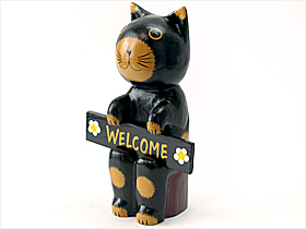 木彫りのバリ猫