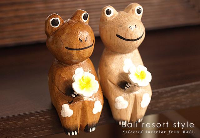 ひでさん様 バリ島 カエルの木彫り 8個セット バリ猫 アジア雑貨 アジアン