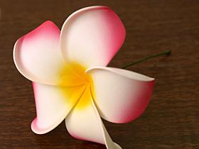 プルメリアの造花（枝付き）ピンク