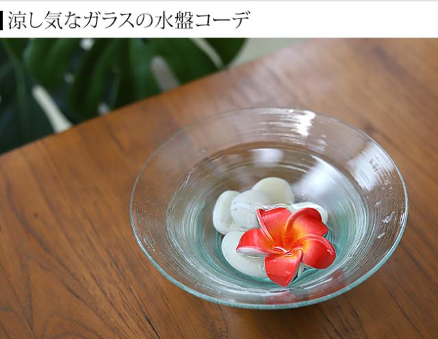 プルメリアの造花　水に浮く　水盤