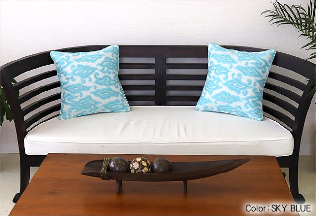 クッションカバー(メガムンドゥン)　スカイブルー　水色