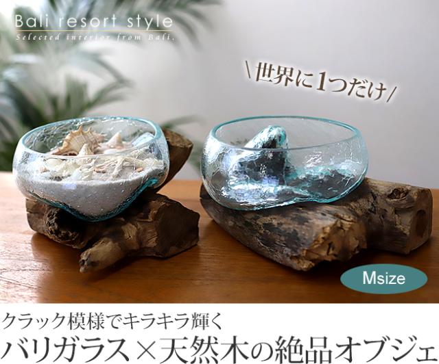 【新品・バリ島直輸入】フィッシュボール／流木水槽【M×２】 送料無料】バリ島流木ガラス Hタイプ アクアリウム テラリウム