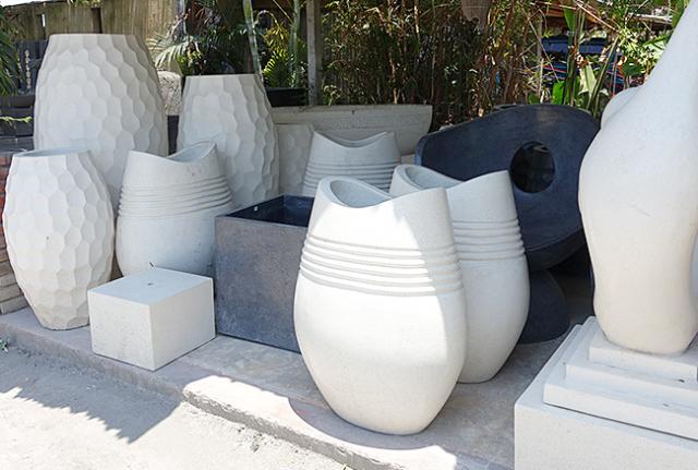 大理石(テラゾ)の鉢カバー(フラワーベース)