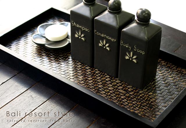 トレイ（チーク＆バンブー)40cm×20cm×3cm