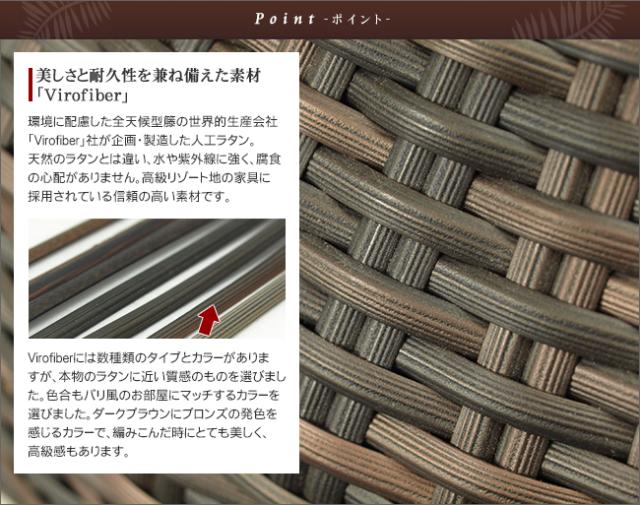 美しさと耐久性を兼ね備えた素材「Virofiber」全天候型籐