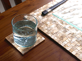 シェルのコースター　バリ雑貨