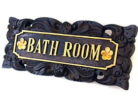 バリのサインプレート（バスルーム）