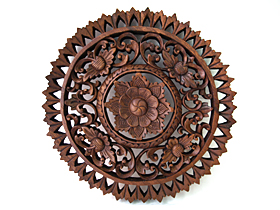 バリ　彫刻　丸型