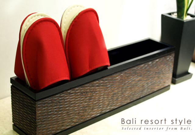 木製 スリッパラック（モダンアジアンスタイル）