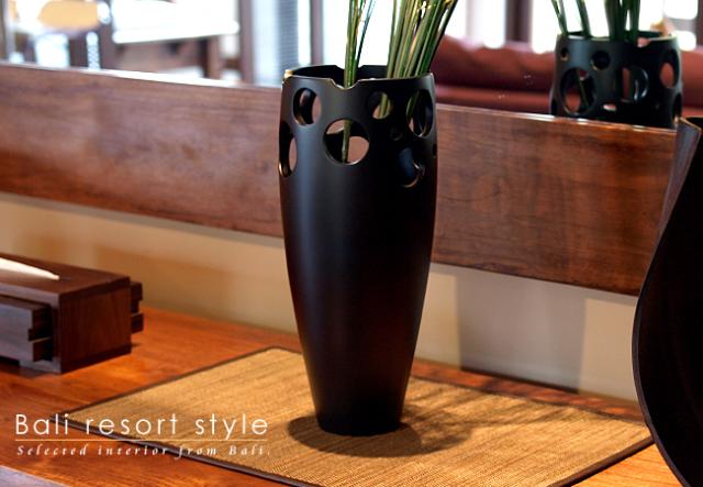 バリ 木製フラワーベース