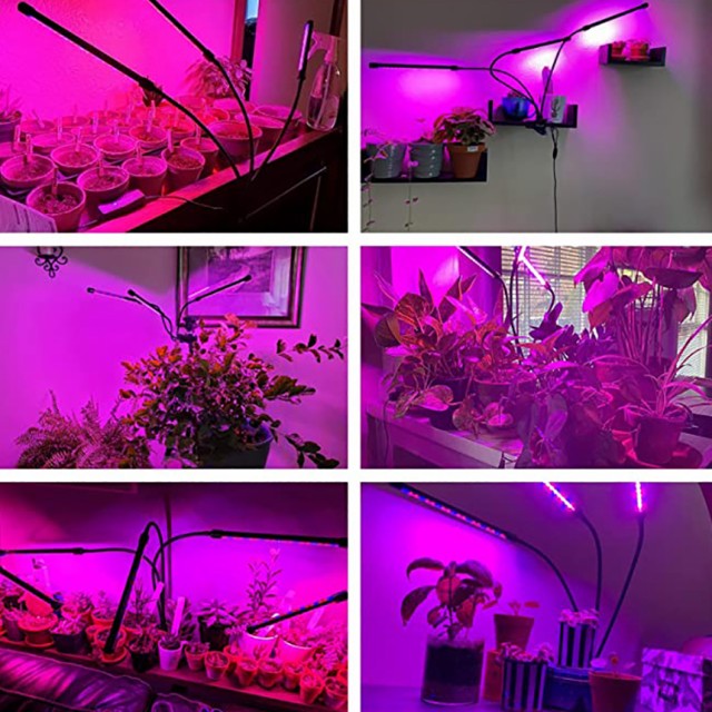 植物育成ライト 植物育成 LED植物育成灯 室内栽培 3つ照明モード 9段階調光 観葉植物 4ヘッド式ライト タイマー付き 360°調節可能