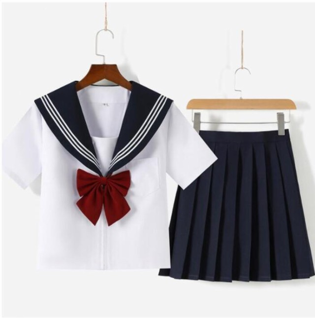 セーラー服 上下セット S -3XL 長袖 3点セット 女子 学生服 制服