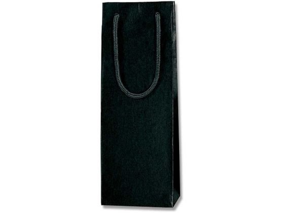 紙袋 カラーチャームバッグ ワインL 1本用 黒 10枚 シモジマ 005340104