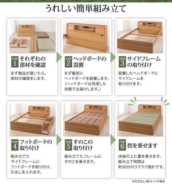 通販日本製 高さが変えられる棚・照明・コンセント付き畳ベッド 泰然 たいぜん 引出4杯付 ダブルの通販はau PAY マーケット - 西新オレンジストア|商品ロットナンバー:361692955 大人気新品