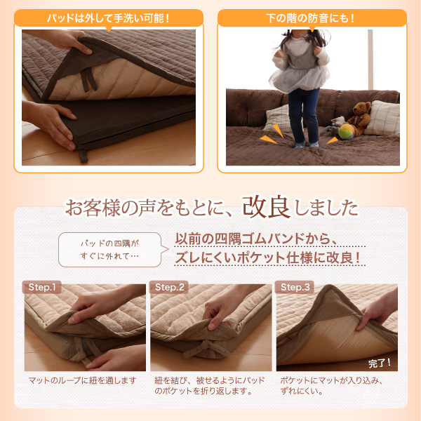 となり こたつに合わせるフロアコーナーソファ 厚さ40mmの通販はau PAY マーケット - 西新オレンジストア|商品ロットナンバー:49 ふわふわマイクロファイバータイプ 防ダニ・抗菌防臭機能付 L字 大 トラブル