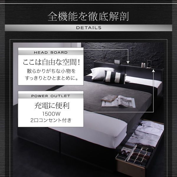 こちらは♕ 棚・コンセント付き収納ベッド ダブルの通販はau PAY マーケット - 西新オレンジストア|商品ロットナンバー:496402069 Oslo オスロ ベッドフレームのみ ⊹セミダブル