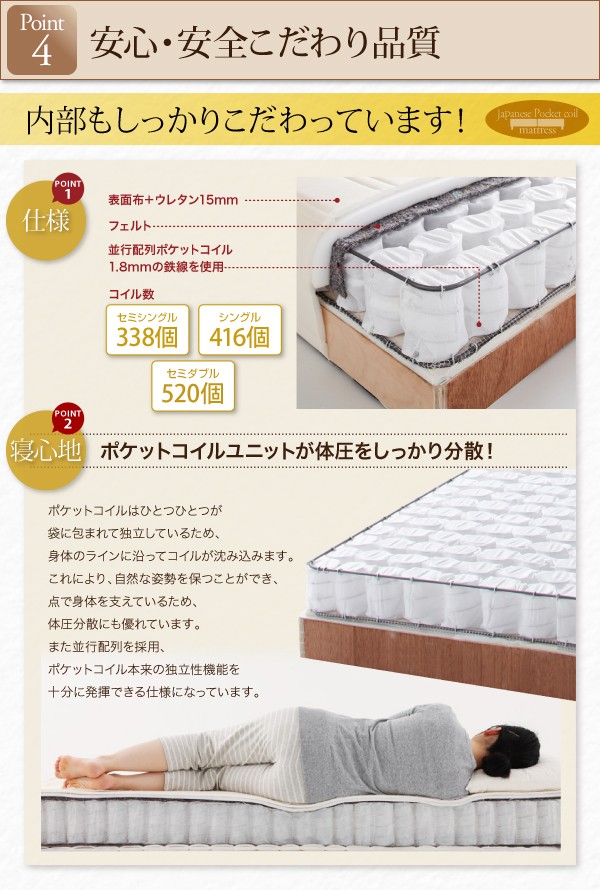 爆買い高品質 ショート丈分割式 ショート丈 脚40cmの通販はau PAY マーケット - 西新オレンジストア|商品ロットナンバー:450029203 脚付きマットレスベッド 国産ポケット マットレスベッド セミシングル 豊富な人気SALE