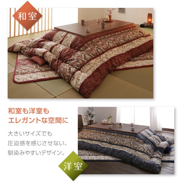 低価高品質 長く使える日本製 家族で囲める大判ボリュームこたつ布団 くつろぎ 掛布団&敷布団2点セット 6尺長方形(90×180cm)天板対応の通販はau PAY マーケット - 西新オレンジストア|商品ロットナンバー 在庫安い