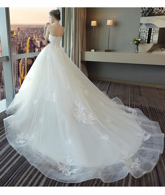 新作 ウェディングドレス ビスチェ Aライン 白 結婚式 披露宴