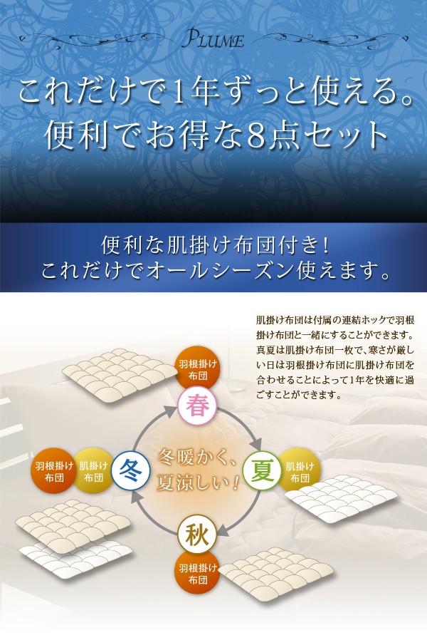 最新作格安 布団セット 羽根布団 羽根布団セット 送料無料 5色対応 フランス産フェザー 100% 羽根布団10点セット ベッド用クィーンの通販はau PAY マーケット - ミキヤ家具店|商品ロットナンバー:122970545 HOT得価