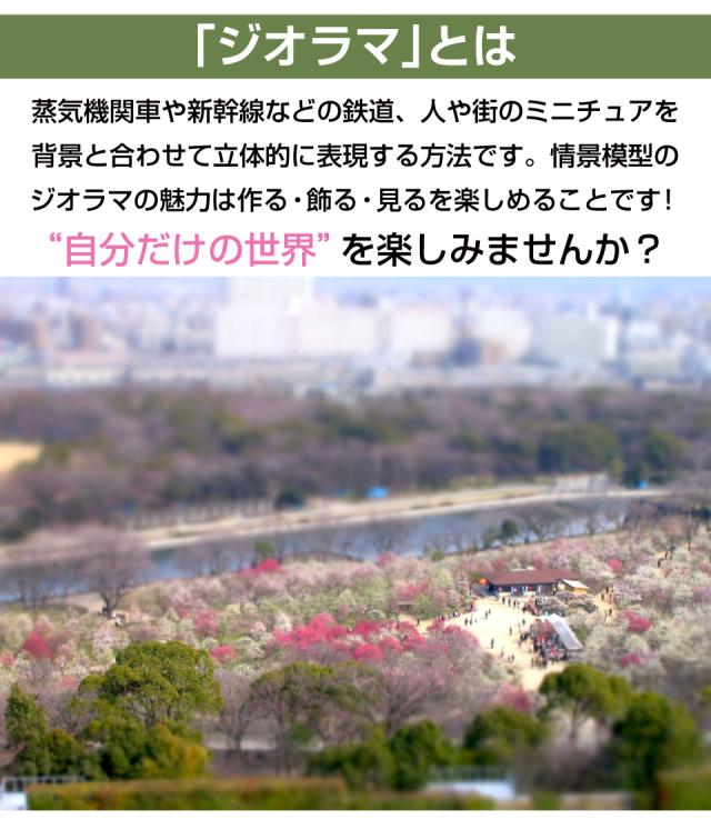 ジオラマ nゲージ ミニチュア モデル 桜 並木 お花見 街 風景