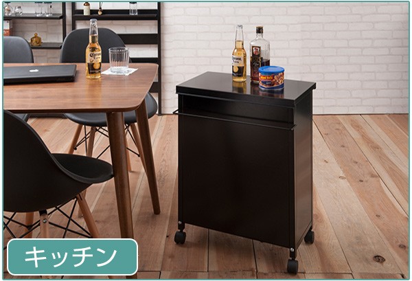 きだから⓬ マルチワゴン キッチンワゴン ワゴン ランドリーワゴン サイドテーブの通販はau PAY マーケット - リビングート|商品ロット スチール製 ストッカー カゴ付 ブラックカラー 幅51cm ( 送料無料 キッチンス