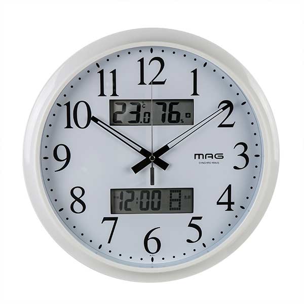 掛け時計 電波時計 ダブルリンク 温湿度表示 （ アナログ 電波