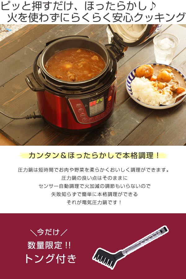 電気 電気式圧力鍋 圧力鍋 電気式 送料無料 ワンダーシェフ 3L