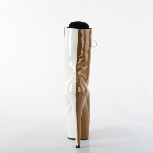 Pleaser(プリーザー) ADORE-1040TT ２トーンカラー バイカラー レースアップブーツ トーペ／ホワイト◆取り寄せ Pleaser(プリーザー) ADORE-1040TT 2トーンカラー バイカラー レース