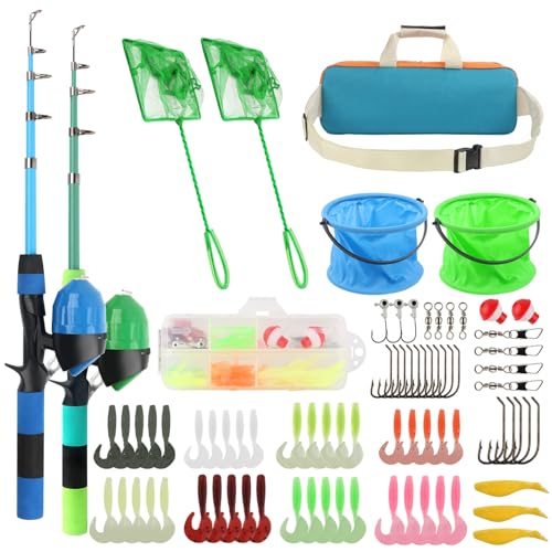 釣りセット 子供用釣りセット 1.5M 初心者 子供用釣り竿 携帯伸縮式 釣り餌 釣り糸付き 収納バッグ付き プレゼント