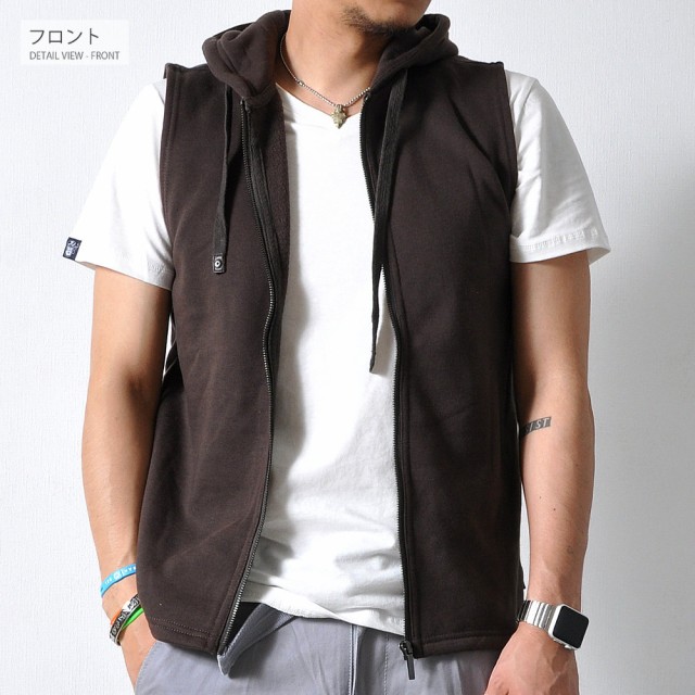 レイミー Hoody vest CSベスト パーカー スウェット ノースリーブ