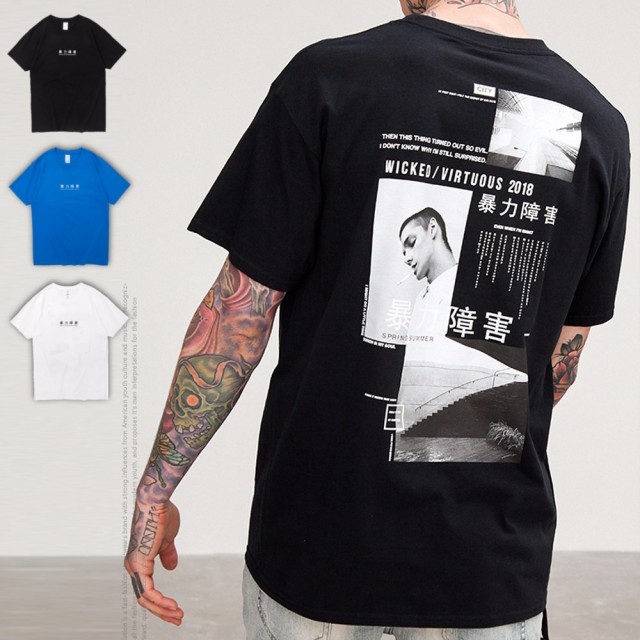 独創的で主張のあるバックプリントTシャツフェスやイベントでも目立つこと間違いなし♪ビッグシルエットのサイズ感での展開ですカラー：ブラック／ブルー／ホワイト