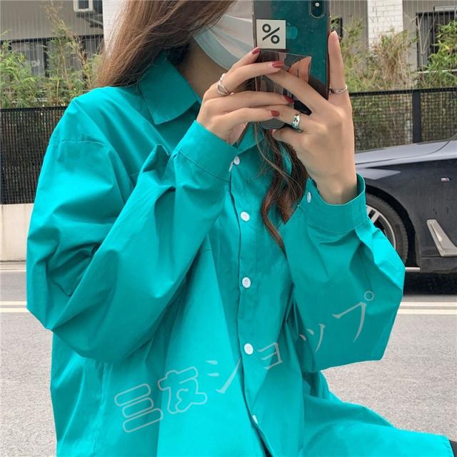 長袖シャツ レディース シャツ 長袖 ブラウス カジュアルシャツ ゆったり 無地 ワイシャツ 重ね着 春秋 長袖ブラウス 値引きする 通勤