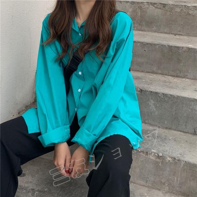 長袖シャツ レディース シャツ 長袖 ブラウス カジュアルシャツ ゆったり 無地 ワイシャツ 重ね着 春秋 長袖ブラウス 値引きする 通勤