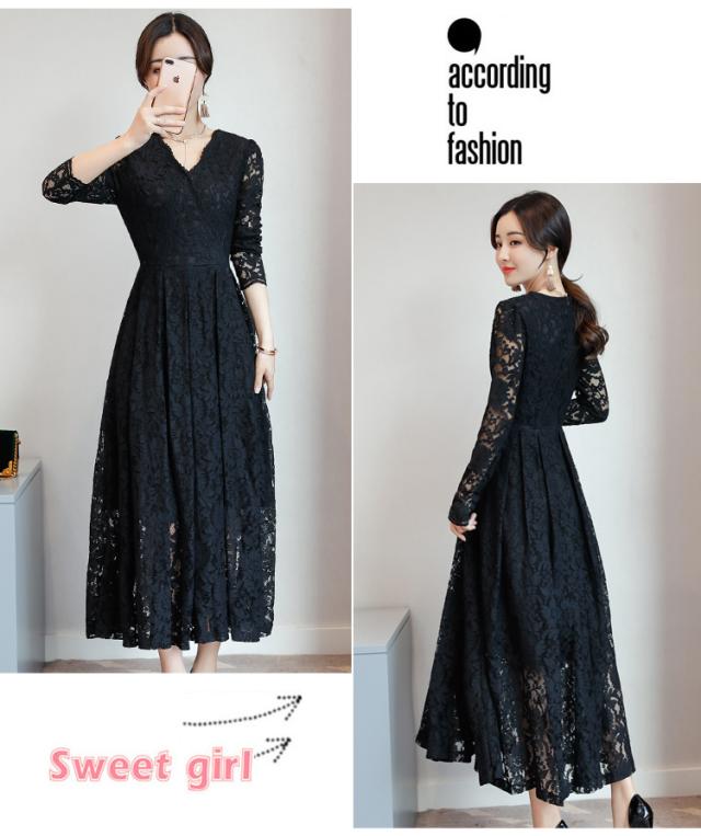 総レース カシュクール ロング ドレス パーティードレス パーティ