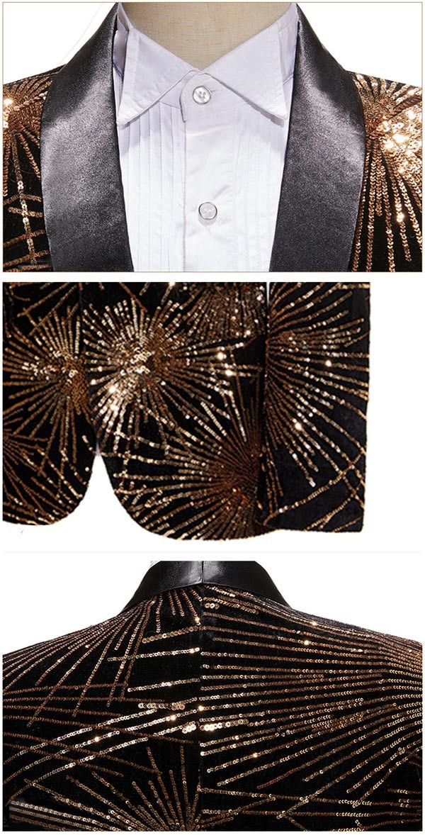 タキシード ジャケット メンズ ステージ衣装 演出服 スパンコール