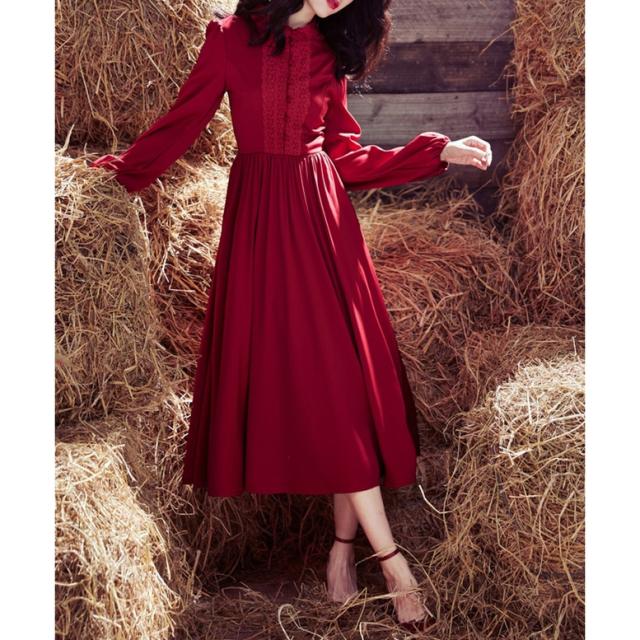 ワンピース ドレス レディース ロングワンピース ミモレ丈 フレア  