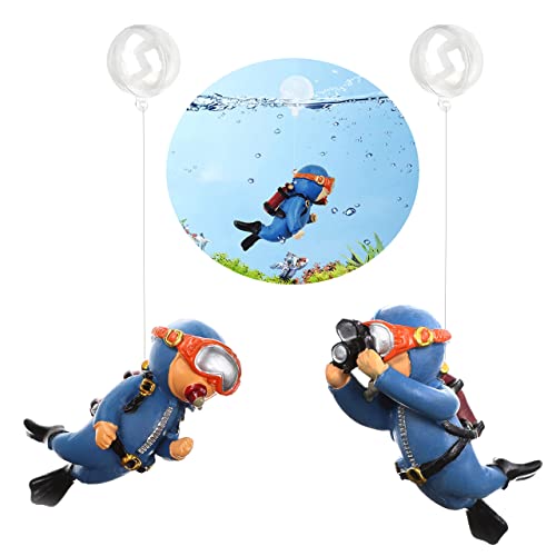 アクアリウム 水槽 置物 SUPTEC 2Pack Fish Tank Decorations Cute Little Diver