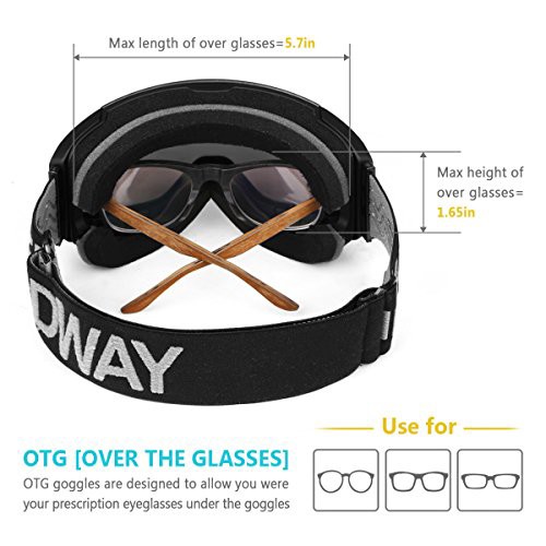 Youth Adult Ski Skiing Snowboard Goggles Helmet Non-slip Strap Dual Mirror Lens