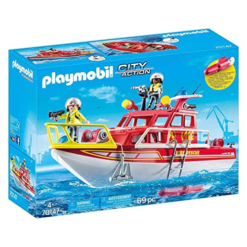 プレイモービル ブロック 組み立て Playmobil Fire Rescue Boatの通販