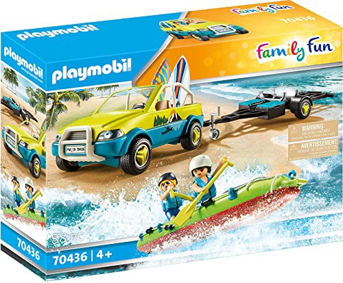 プレイモービル ブロック 組み立て Playmobil Beach Car with Canoeの