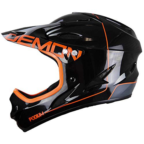 ヘルメット 自転車 サイクリング Demon Podium Full Face Mountain Bike Helmet- Gloss  Black/Orange (｜au PAY マーケット