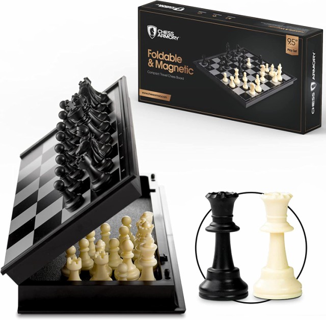 Chess Armory トラベルチェスセット 折りたたみ式 ボード直径24cm ミニ