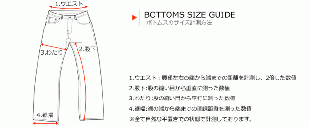 ボトムスサイズの計測方法