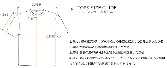 トップスサイズの計測方法