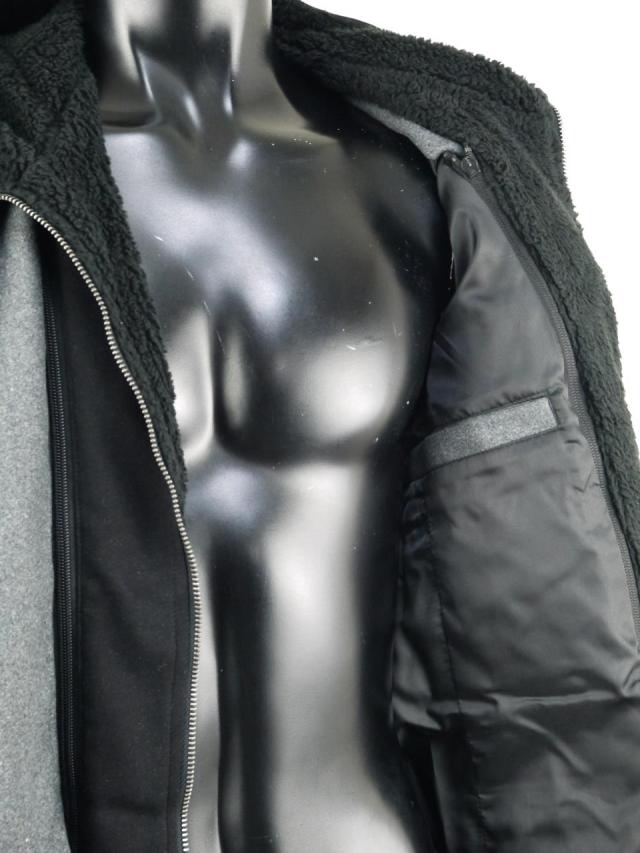 チェスターコート メンズ おしゃれ レイヤード ボア ファー フード