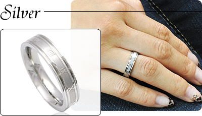 ステンレス製 アトラスラインリング シルバー