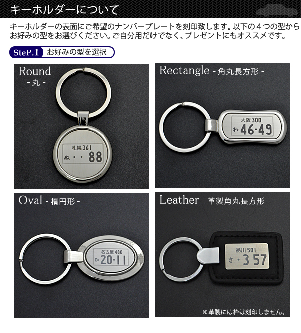 ナンバープレート刻印キーホルダー