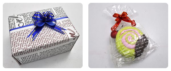 ラッピング用ライン入りワンタッチリボン（幅13mm）/リボンボウ/バスケットボウ