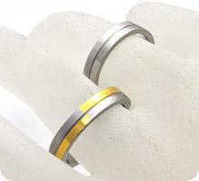 ステンレス製 ツートーンデザインリング